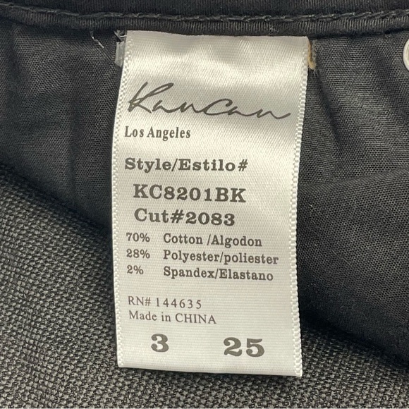 Kancan Jeans Estilo Black Jeans Reinforced Knee Women’s Size 25 - Picture 7 of 12